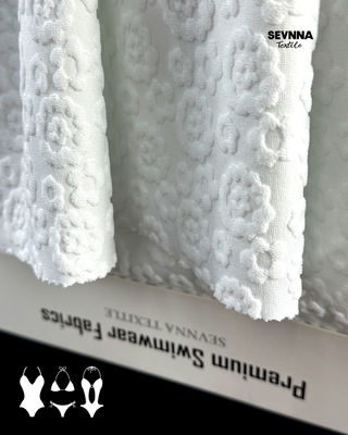 টেক্সচার্ড সাঁতারের কাপড় 95% পুনর্ব্যবহৃত পলিস্টার উচ্চ ক্লোরিন প্রতিরোধের