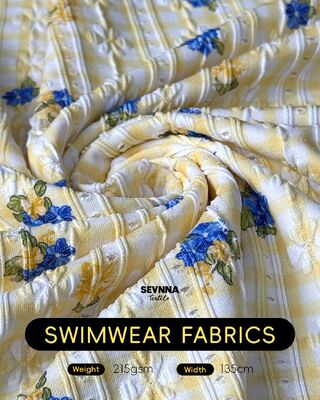 উচ্চ ক্লোরিন প্রতিরোধী টেক্সচারযুক্ত সাঁতার কাপড় 92% পুনর্ব্যবহৃত নাইলন + 8% স্প্যান্ডেক্স এবং 215 গ্রাম ওজন সহ টেকসই সাঁতার পোশাকের জন্য