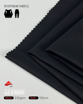 সক্রিয় পোশাক এবং যোগা প্যান্টের জন্য আর্দ্রতা শোষণকারী এবং উচ্চ স্থিতিস্থাপকতা সহ ভালো শ্বাসপ্রশ্বাসযোগ্যতা সম্পন্ন স্ট্রেচ লাইক্রা কাপড়