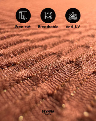 প্রিমিয়াম টেক্সচার্ড সাঁতারের পোশাকের কাপড়, ১৩০ সেমি প্রস্থ, ২৫০ জিএসএম ওজন এবং পুনর্ব্যবহৃত নাইলন উপাদান, যা উচ্চ কার্যকারিতার সাঁতারের পোশাকের জন্য উপযুক্ত