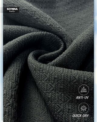 ৯৮% পুনর্ব্যবহৃত পলিয়েস্টার এবং ইউভি ৫০+ সুরক্ষা সহ উচ্চ ক্লোরিন প্রতিরোধী টেক্সচার্ড সাঁতারের কাপড়