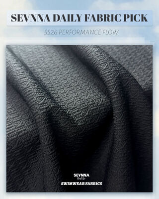 ৯৮% পুনর্ব্যবহৃত পলিয়েস্টার এবং ইউভি ৫০+ সুরক্ষা সহ উচ্চ ক্লোরিন প্রতিরোধী টেক্সচার্ড সাঁতারের কাপড়